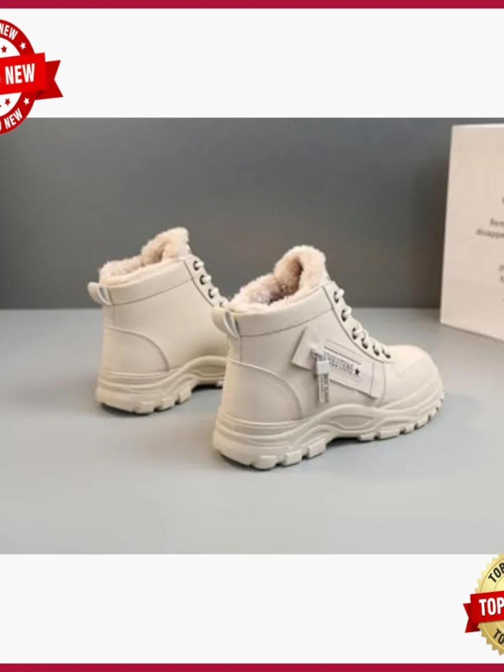 Fur Lined Winter Snow Boots Waterproof Ankle Booties Anti Slip Outdoor Shoes